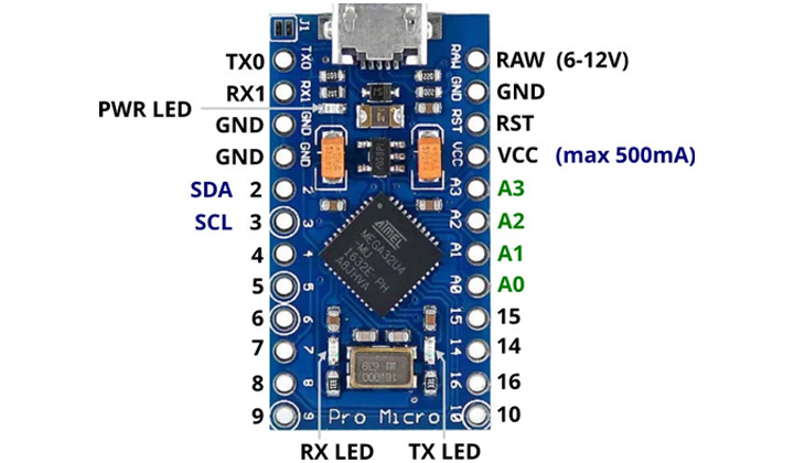 Arduino Pro Micro 5V/16MHz ATMEGA32U4 in Bangladesh