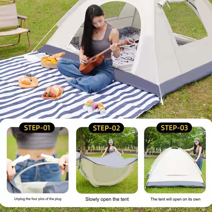 Feilu Outdoor Camping Tent -Quick Setup, Sunscreen, Portable