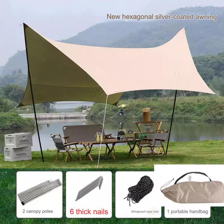 Portable Vinyl - Outdoor Camping & Picnic Tent for 8 People