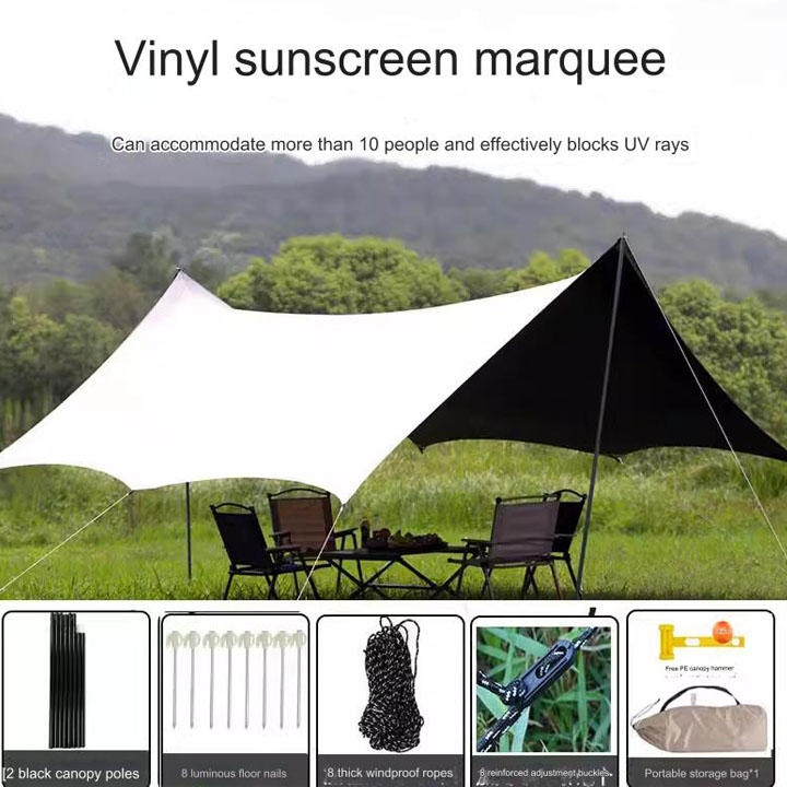 Portable Vinyl - Outdoor Camping & Picnic Tent for 8 People