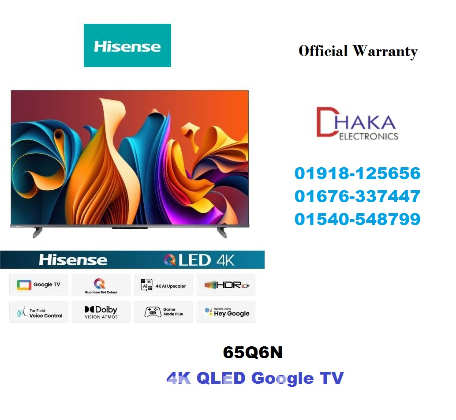 Hisense 65 inch 65Q6N 4K QLED Google TV Official