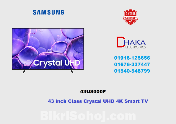 Samsung 43 inch U8000F Crystal UHD 4K Smart TV Official
