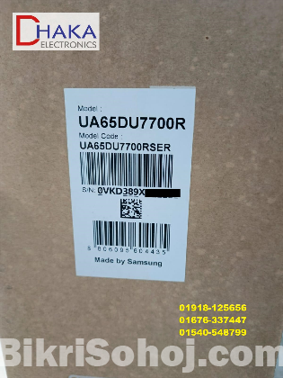 Samsung 65 inch DU7700 Crystal UHD 4K Smart TV Official