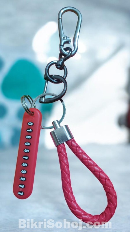 Anti-Lost Phone Number Plate Keychain