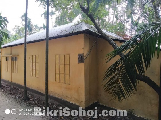 একতলা বাড়ি (টিন শেড) সহ ৬.৮ শতক জমি।