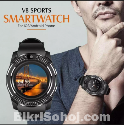 original V8 smart watch sports tracker  wrist sim & TF card