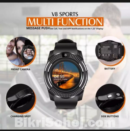 original V8 smart watch sports tracker  wrist sim & TF card