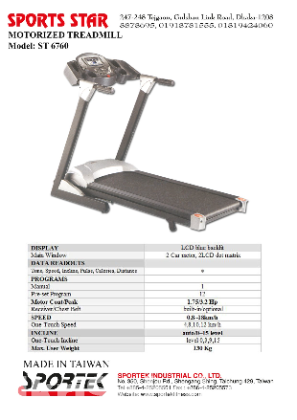 Treadmill Sportek ST6760