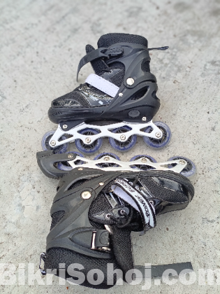 Inline roller skates shoes black-1 Pair- Size (38-42)