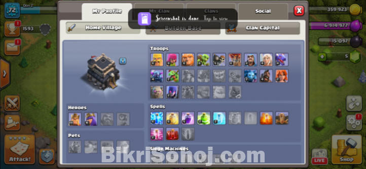 Clash of clans town hall 12/9