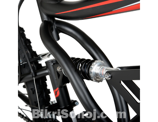 Hyper Bicycles 26 Shocker Mountain Bike, BlackRed, 18-Speed
