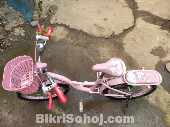 চমৎকার কন্ডিশনে কিউট পিঙ্ক বাচ্চাদের সাইকেল (Kiesel Brand)